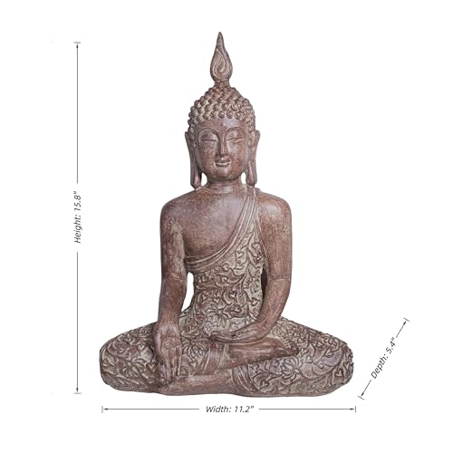 Estatua Buda para Decoración Zen Interior 15.8 pulg miniatura 6