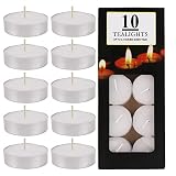 10 Pack Unscented Tea Lights Candles Smokeless Dripless Long Lasting Paraffin Tealight Candles Small