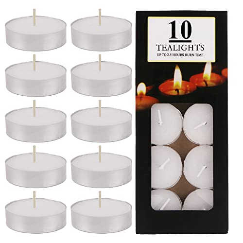 10 Pack Unscented Tea Lights Candles Smokeless Dripless Long Lasting Paraffin Tealight Candles Small Candle Mini Candles For Wax Seal Stamp Kit, Shabbat, Home Decorative, White #TOP8
