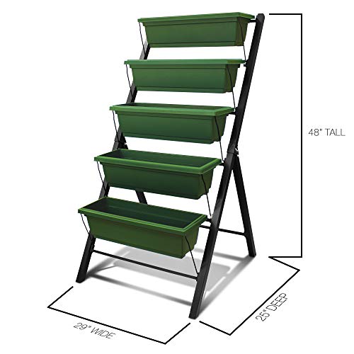 4Ft Vertical Raised Garden Bed - 5 Tier Food Safe Planter Box for Outdoor and Indoor Gardening Perfect to Grow Your Herb Vegetables Flowers on Your Patio Balcony Greenhouse Garden - Thumbnail 4