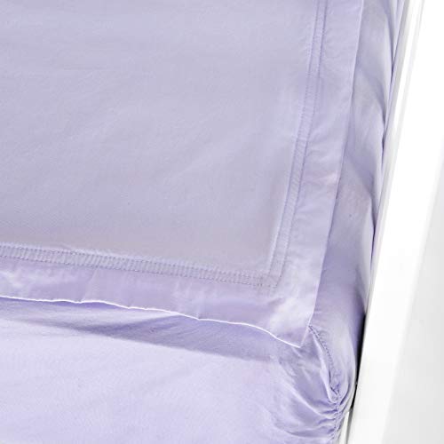 Image of QuickZip Crib Sheet Set - Faster, Safer, Easier Baby Crib Sheets - Includes 1 Wraparound Base & 1 Zip-On Crib Sheet – Lavender 100% Cotton - Fits All Standard Crib Mattresses