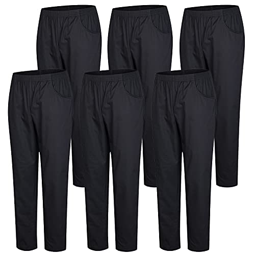 MISEMIYA - Pack 6 Pcs - Arbeitshosen Unisex ELASTISCHE Taille UNIFORM KLINIK Krankenhaus Reinigung TIERARZT