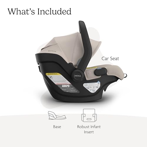 Image of UPPAbaby Mesa V3 Infant Car Seat - Easy Installation + SmartSecure Technology - Attaches to Stroller | Base + Infant Insert Included - Ada (Sandstone)