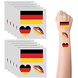 CATZUM 10 pièces Tatouages Temporaires Drapeau National Allemagne - Stickers Body Painting pour Fans de Football, Événements Sportifs et Célébration de la Coupe du Monde FIFA 2026