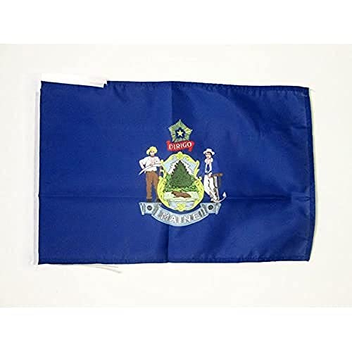 AZ FLAG, Maine Flag, 18'' x 12'', 100% Polyester US state of Maine Small Banner with Two Cords, Fade Resistant, Vivid Colors