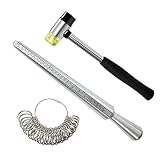 DHSDING Ring Sizer Measuring Tool - Ring Mandrel Gauge Jewelry Rubber Hammer Mallet Finger Sizer Too