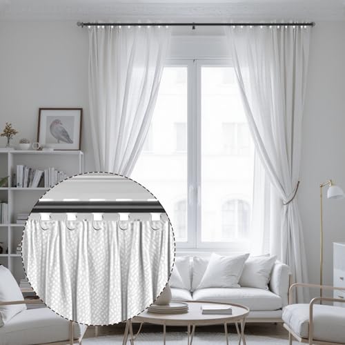 ElevateTech 100Pcs Curtain Track Glider Rollers Hooks Plastics Ceiling Slider Track Shower Curtain Straight Tracks Pulley Accessories Flexible Durable Living Room Bedroom Shower Balcony (White)