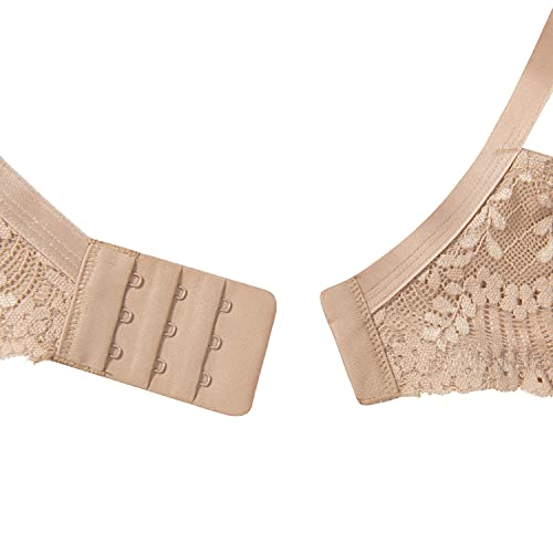 Wingslove Women's Sexy Lace Bra Plus Size Underwire Support Full Coverage Lightly Padded Molded Cup (Nude, 36Dd) #TOP6