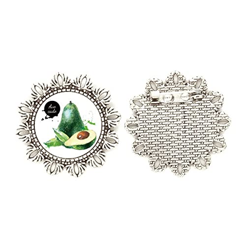 Broche de plata para solapa con flores en acuarela Auacada