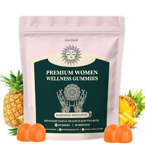 Image of Govixed Women's Wellness Gummies for Women's Health, Premium Gummies for pH Balance & Immune Support, Vegan & Low Sugar-Hawaiian Pineapple Flavor-60 Counts