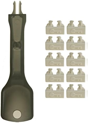NTW NL-LCPBK10-WH Net-Lock Locking LC Port/Dust Blocker with Black Removal Tool, White, 10 + 1 Key