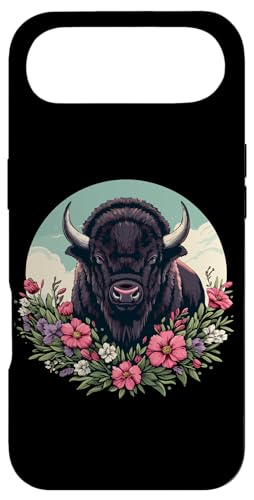 Womens Girls Old West Retro Vintage Floral Buffalo Lover �X�}�z�P�[�X iPhone Air �p