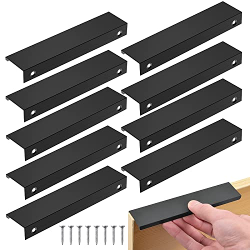 flintronic Poignée Cuisine Noir, 10PCS Entraxe Invisible Poignee de Meuble, poignet de porte en Aluminium, Noir Poignée Meuble pour Bureaux Tiroirs Armoires (128mm/...