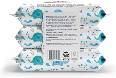 Amazon Brand - Mama Bear 99% Water Baby Wipes, Hypoallergenic, Fragrance Free, 216 Count Total (3 Packs of 72 Wipes Each)