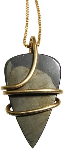 Healer's Gold Apache Gold Worry Stone Pendant Reiki Infused Pyrite Magnetite Chalcopyrite Arizona Alchemy #51