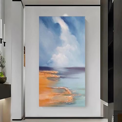 Toile abstraite ligne colorée 60x120 cm pour mur salon