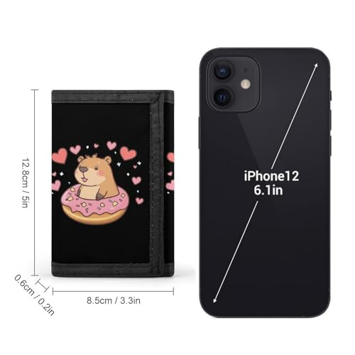 Beaver Donut Dessert Trifold Wallets for Men Women Ultra Thin Card Holder Purse with Zip Coin Pocket2