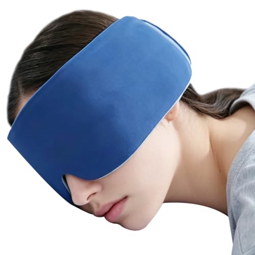 Masque de sommeil en coton fait main, masque occultant pour dormir hommes femmes (Bleu foncé)