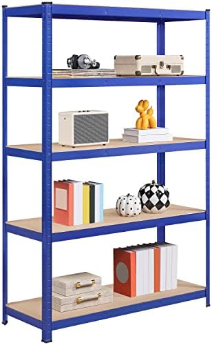 Yaheetech Garage Shelving Units Heavy Duty 5 Tier Metal Storage Shelves Shed Utility Rack,180cm x 120cm x 45cm,175KG Per Shelf