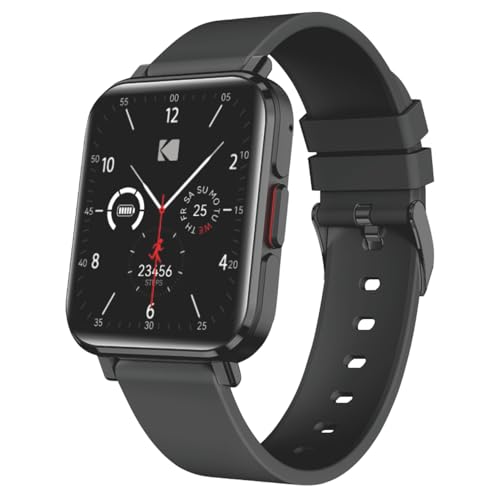 Kodak SW-7204 - Reloj inteligente - Pantalla HD de 33 mm - Llamadas Bluetooth y asistente de voz - Frecuencia cardíaca, SpO2, estrés - 32 modos deportivos - GPS - Duración de la batería 5 días - Carga