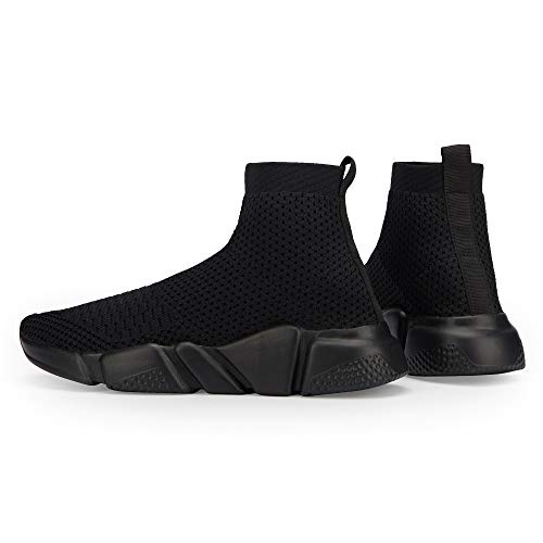 Casbeam Men's Running Knit Comfortable Lightweight Breathable Casual Sports Shoes Fashion Sneakers Slip-On Walking Shoes 054 All Black 44 #TOP5