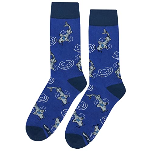 Koi Dress Socks Funny Novelty Crazy Fun Design Men Size 8-12 Cotton Casual Crew Colorful Funky Fancy Socks Gift for Men