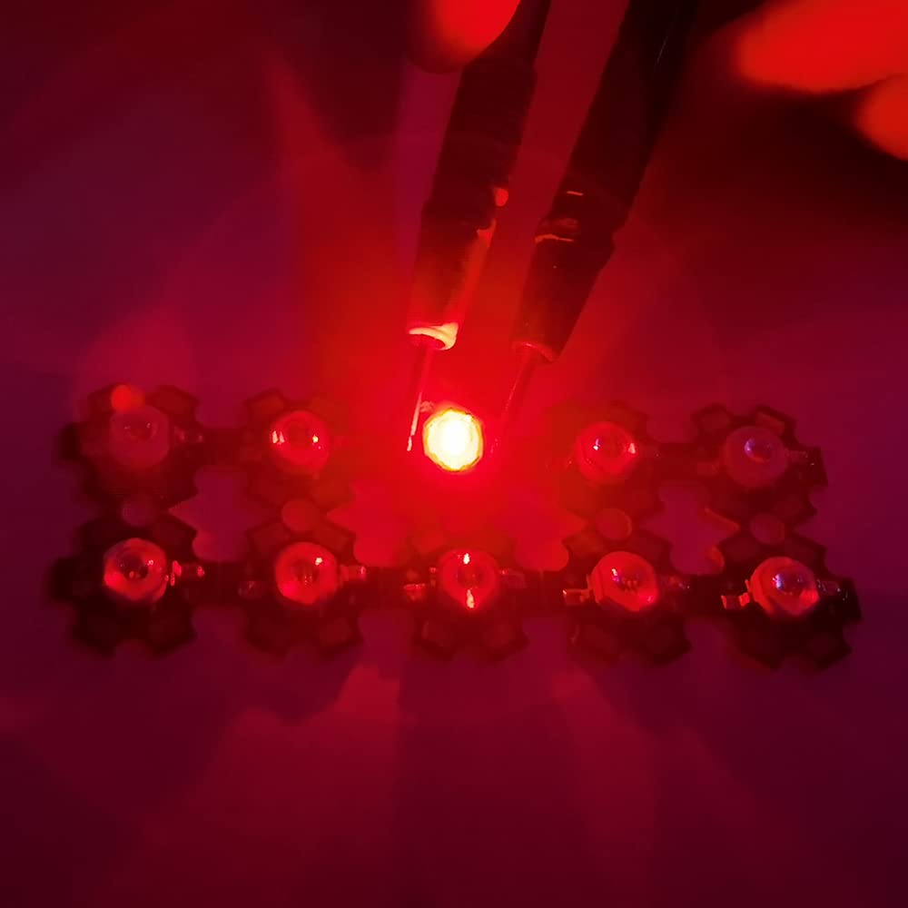 Produktbild von 10er-Pack Vrabocry 3W High-Power-LED-Chip Deep Red 660 Nm Auf Alu-PCB – Für Pflanzenwachstum, Gartenleuchten & DIY-Beleuchtung