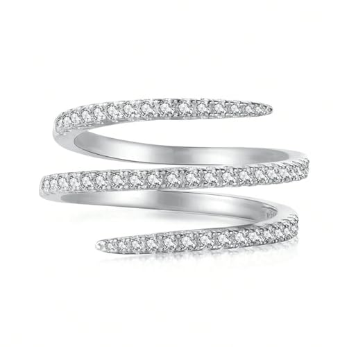 1pc Elegant Fashionable White Gold Three-ring Zircon Rings For Women Dating Party Daily Wear Silver Ring for Women Birthday Fine Jewelry3
