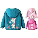 Gefütterte Jacke Mädchen Junge Wasserdichte Regenjacke Kinder Kawaii Tier Aufdruck Übergangsjacke...