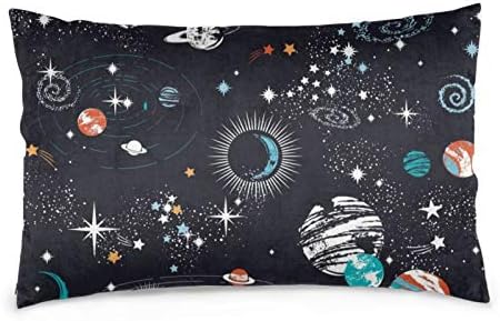 Space Galaxy Constellation Pillowcase for Hair and Skin - Queen Size (20 x 30 inches) Bed Pillow Cover - Brushed Microfiber, Wrinkle, Fade & Stain Resistant - Hidden Zipper Closure Pillow Case