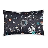 Space Galaxy Constellation Pillowcase for Hair and Skin - Queen Size (20 x 30 inches) Bed Pillow Cov