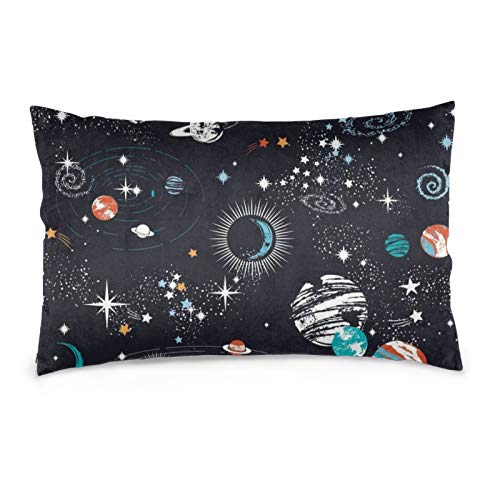 Space Galaxy Constellation Pillowcase For Hair And Skin - Queen Size (20 X 30 Inches) Bed Pillow Cover - Brushed Microfiber, Wrinkle, Fade & Stain Resistant - Hidden Zipper Closure Pillow Case #TOP3