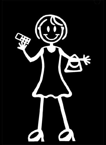 My Stick Figure Family - Mis Pegue la figura familia de coches pegatina de vinilo ventana chica adolescente el bolso y el teléfono móvil TG6