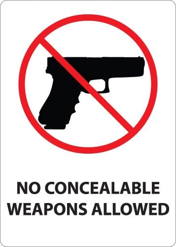 ZING 2806A Concealed Carry Sign, S Carolina, 14Hx10W, Recycled Aluminum