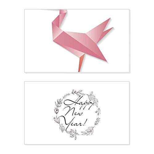 Tarjeta conmemorativa de Año Nuevo con diseño flamenco geométrico para mensajes especiales
