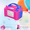 IDAODAN Electric Balloon Pump, Portable Electric Balloon Blower Machine Balloon Air Pump Dual Nozzle Rose Red 110V 600W Balloon Inflator for Party Decorations