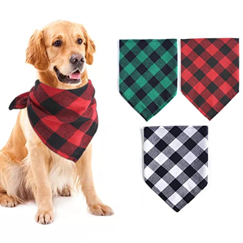 5Pieces Dog Cowboy Hat, Dog Fedora, Buffalo Plaid Dog Bandana, Red Green And White Triangle Scarf, Funny Costume Decoration For Small Medium And Large Dogs #TOP1
