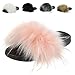 Fadezar Ciabatte Pelose Donna Pantofole Peluche Punta Aperta Estive Ciabatte Sposa Eleganti Comode Pelliccia Sintetica Piatte Sandalo Slides Rosa EU 38/39
