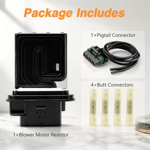Image of Blower Motor Resistor and Harness Kit Compatible with 2005-2020 Toyota Tacoma with Manual AC Control, HVAC Fan Speed Resistor Replace# 973-582 87138-04052 8713804052