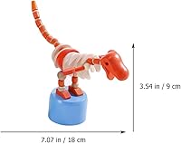 Vista 3 de 2pcs Pulgar de madera Push Puppet Finger Dinosaur con base de prensa de madera