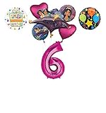 Mayflower Products Aladdin 6th Birthday Party Supplies Princess Jasmine Balloon Bouquet Decorations - Pink Number 6