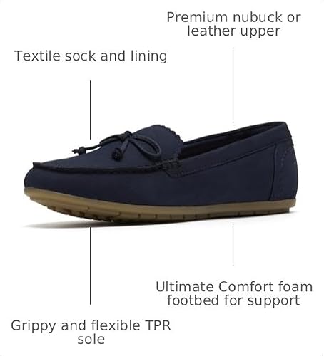 Clarks Clarks Women's Elliotte Sail Moc Loafer, Navy Nubuck, 8