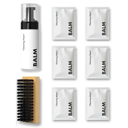 BALM Juego de limpieza de zapatos – Zapatillas de limpieza y cuidado de zapatos para cuero, textil, nobuck, lona, malla y más, incoloro, 9x12