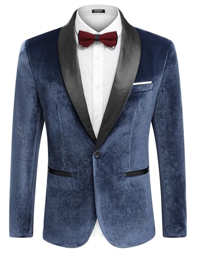COOFANDY Velvet Blazer for Men Slim Fit Stylish Casual One-Button Suit...