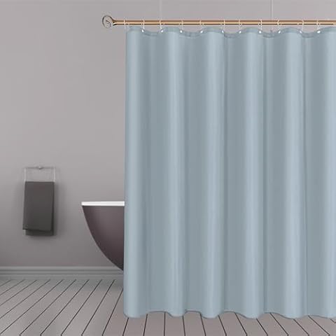 BSLINER Waterproof Fabric Shower Curtain Liner Grey Cover