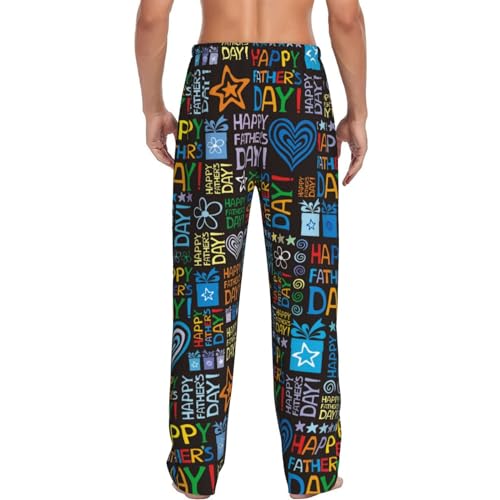 Happy Father Day Print Men'S Pajama Pants Soft Sleep Lounge Pants With Pockets-3