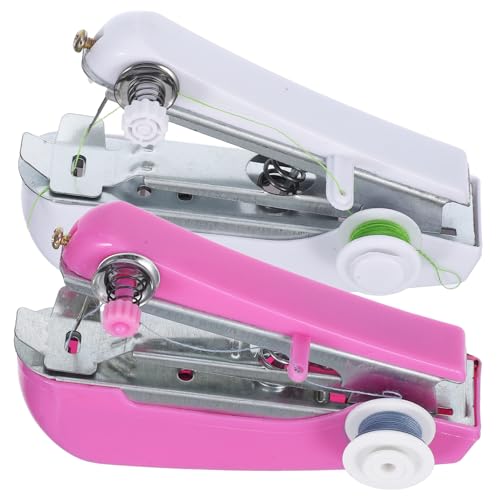 Anneome 2 Conjuntos Mini Kit De Máquina De Coser Para Uso Doméstico De Disposición Portátil Y Portátil Para Niños Y Herramienta De Coser Manual De Viajes Para Principiantes