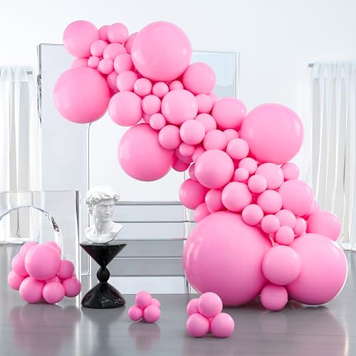 Image of PartyWoo Pink Balloons 127 pcs Different Sizes of 36 18 12 10 5 Inch Matte Pink Balloon Arch Kit Garland for Baby Shower Valentine's Day Princess Bachelorette Birthday Party Decorations Pink-Y11