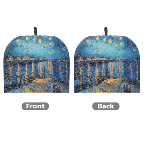 Nxidvxne Tea Cozy for Teapot Insulated 3D Printed Starry Night On The Rhone Pattern Tea Pot Lightweight Teapot Cozy Kettle Cover Dust Cover for Teapot, Kettle or French Press Blue