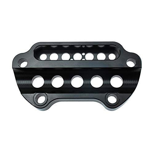 Wowtk TK-G-0122-B Motorcycle Indicator Light Handlebar Top Riser Clamps Aluminum Fits For Harley Sportster Xl 883 Dyna Fat Bob 1995-2020 Low Rider Fxd,Black thumb #1